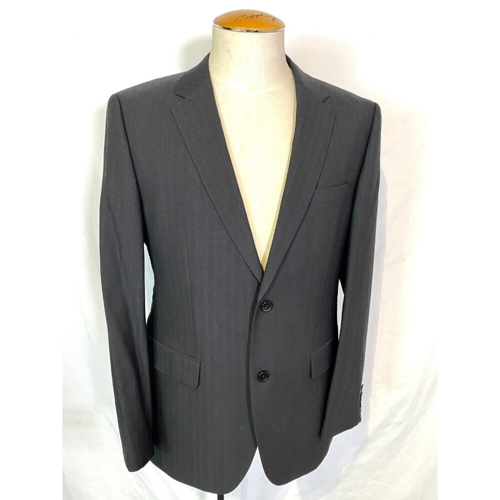 Hugo Boss Luxury Dark Gray Wool Blazer Sport Coat Jacket Two Button Men's Sz 42R